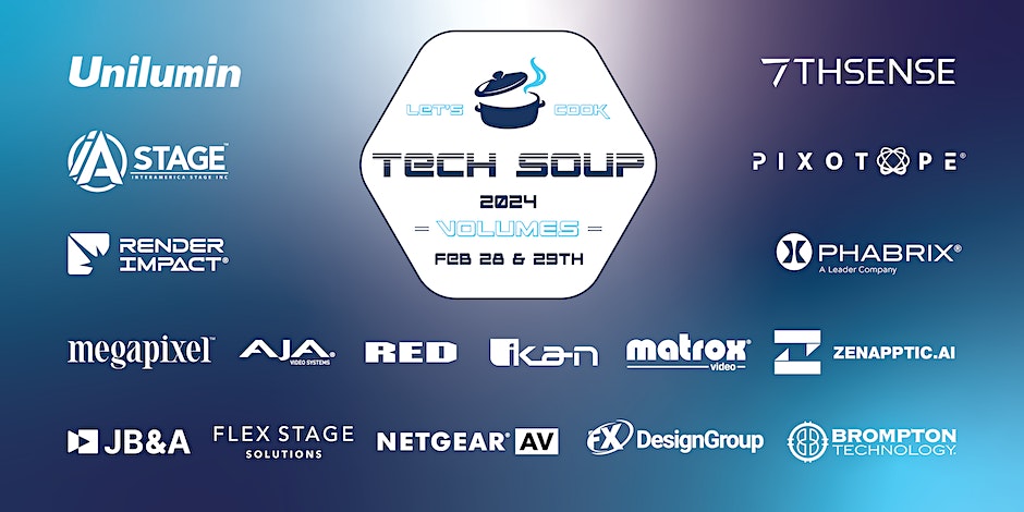 Tech Soup starts tomorrow!
It kicks off this Wednesday from 10AM-5PM with a mixer from 5-7PM. 
<a href="/UniluminUSA/">Unilumin USA</a> will be hosting a free-flow experience with continuous learning sessions - feel free to stop by at any time Wednesday or Thursday. 

#poelighting #xrproduction #vr #ar