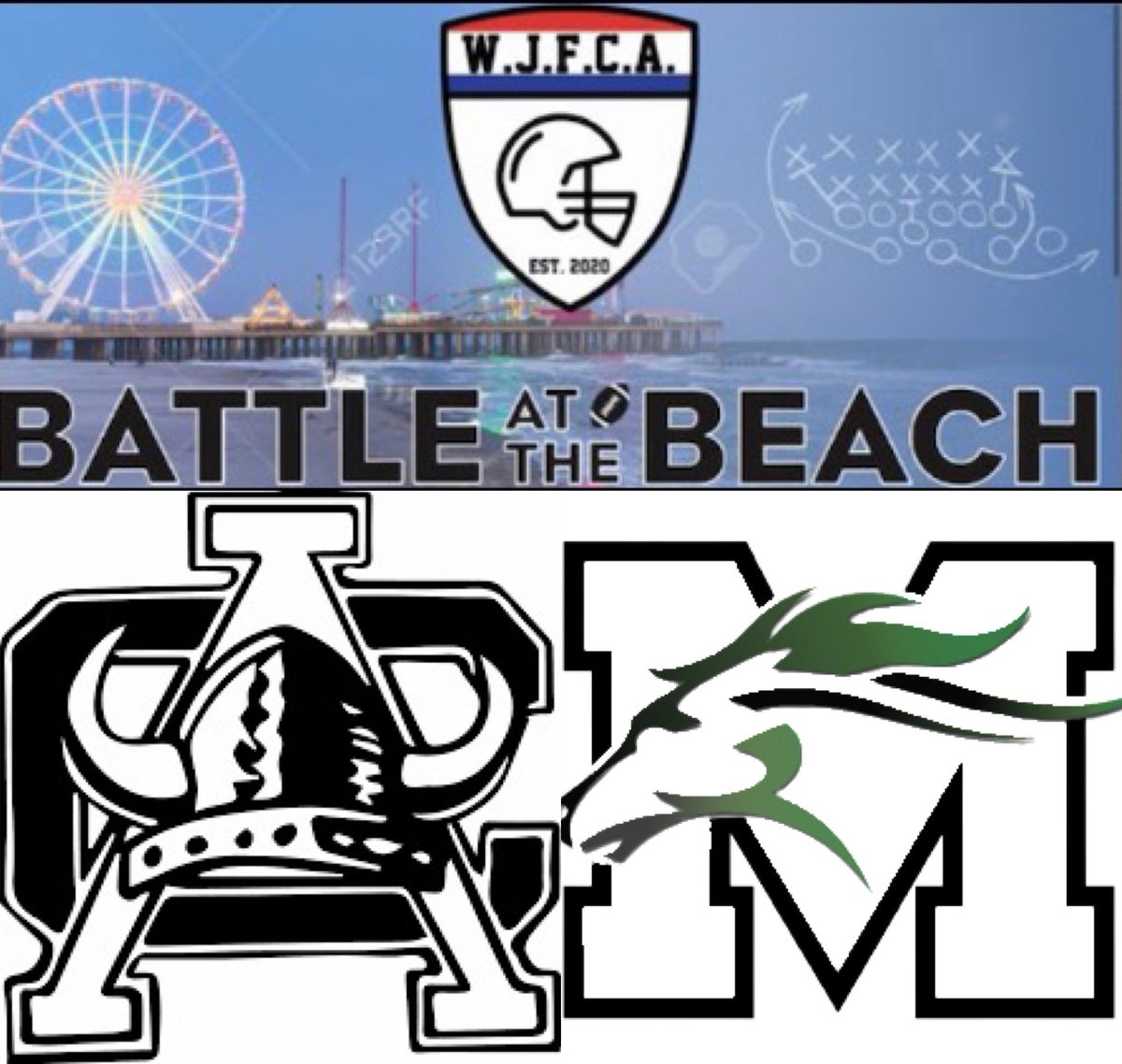 Atlantic City will now play Mainland Game 2 on Thursday in Ocean City! A Great March Up for the Atlantic County Football fans! Mainland Defending state Champs vs A.C. Who will have one of South Jersey lethal weapons returning. BATB