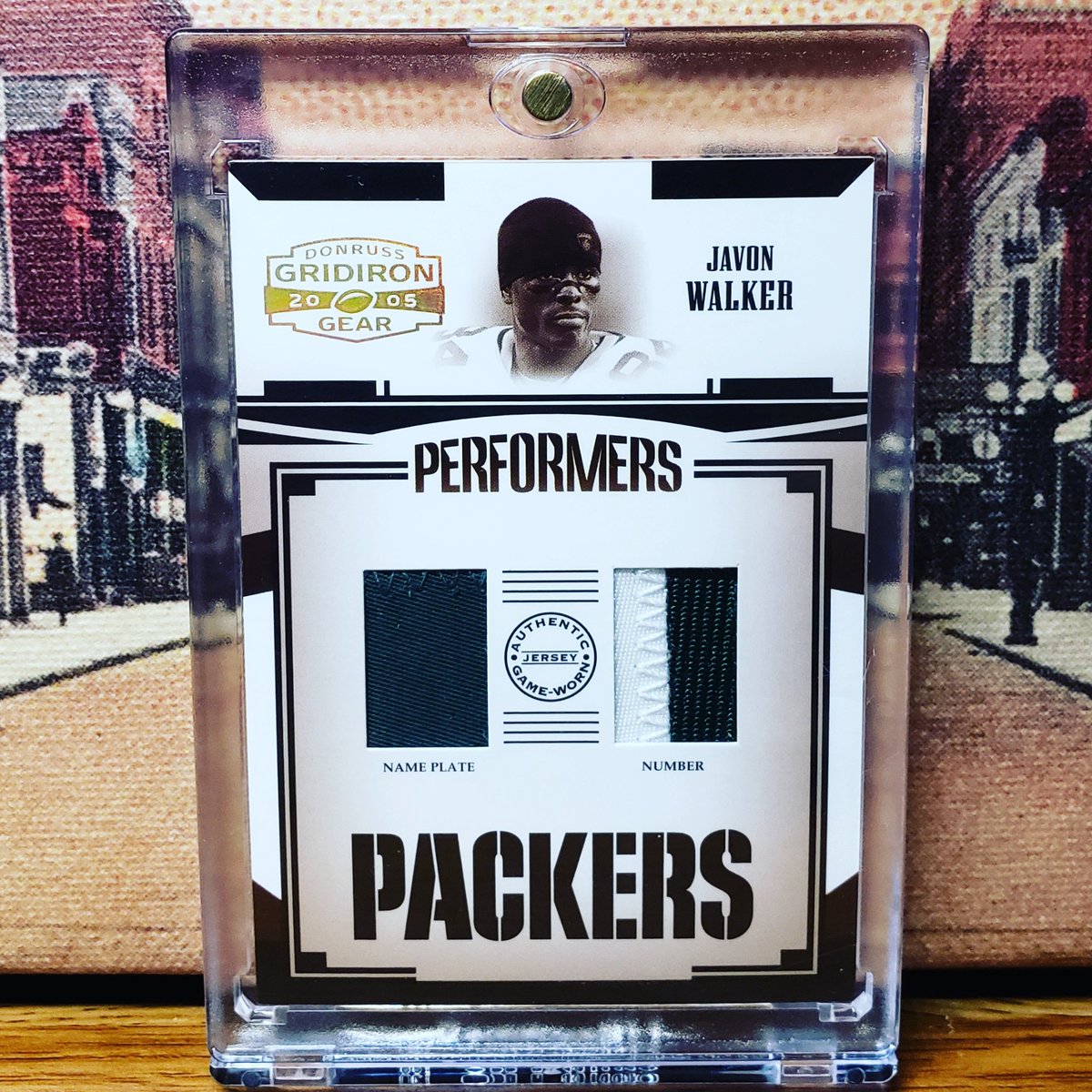 From the PC - 2005 Gridiron Gear Javon Walker Game Used Dual Patch #/5! #javonwalker #gridirongear #gameused #greenbaypackers #gameusedjersey #thehobby #footballcards