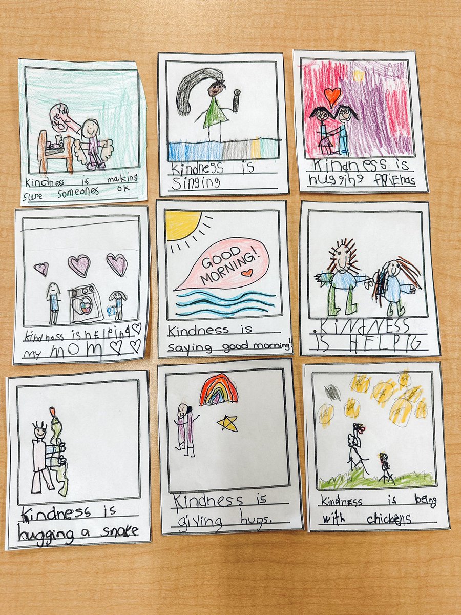 Inspired by The Kindness Book by @toddparr students created a ‘snapshot’ of what kindness means to them 🩷