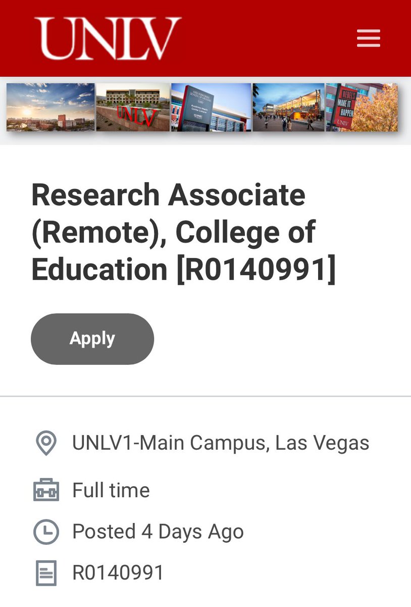 kageceratops's tweet photo. 🚨 Come work w/ us! 🚨

@unlvcoe is hiring for a full-time, remote, grant-funded Research Associate

The position will support activities related to the #HSI-Hubs: Cultivating Culturally Relevant and Responsive #STEM environment project

https://t.co/DJm7pFdtr0 https://t.co/gepr5JMZx3