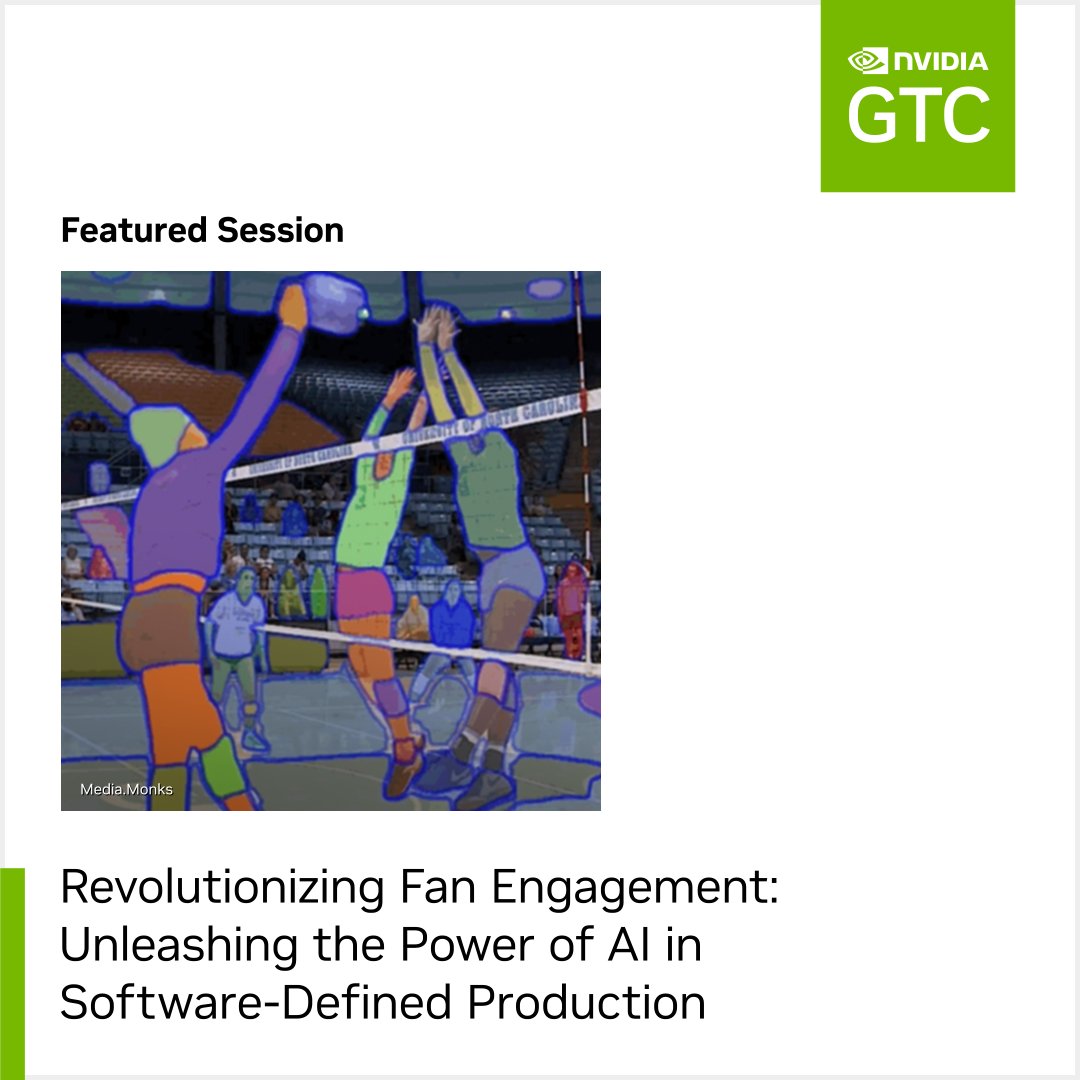 Hear from <a href="/MeetTheMonks/">MonksAI</a> at #GTC24 on personalized content delivery and how they’re generating thousands of variations of highlights tailored to fan bases by leveraging NVIDIA #AI and software-defined broadcast. nvda.ws/49OaJ7T