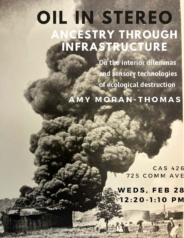 MIT Anthropology (@mitanthropology) on Twitter photo <a href="/MITanthropology/">MIT Anthropology</a> Associate Professor Amy Moran-Thomas is giving a talk tomorrow from 12:20-1:10pm at <a href="/BUAnthropology/">BU Anthropology</a> "Oil in Stereo: Ancestry Through Infrastructure"
More info here: bu.edu/anthrop/2024/0… <a href="/MITanthropology/">MIT Anthropology</a> Associate Professor Amy Moran-Thomas is giving a talk tomorrow from 12:20-1:10pm at <a href="/BUAnthropology/">BU Anthropology</a> "Oil in Stereo: Ancestry Through Infrastructure"
More info here: bu.edu/anthrop/2024/0…