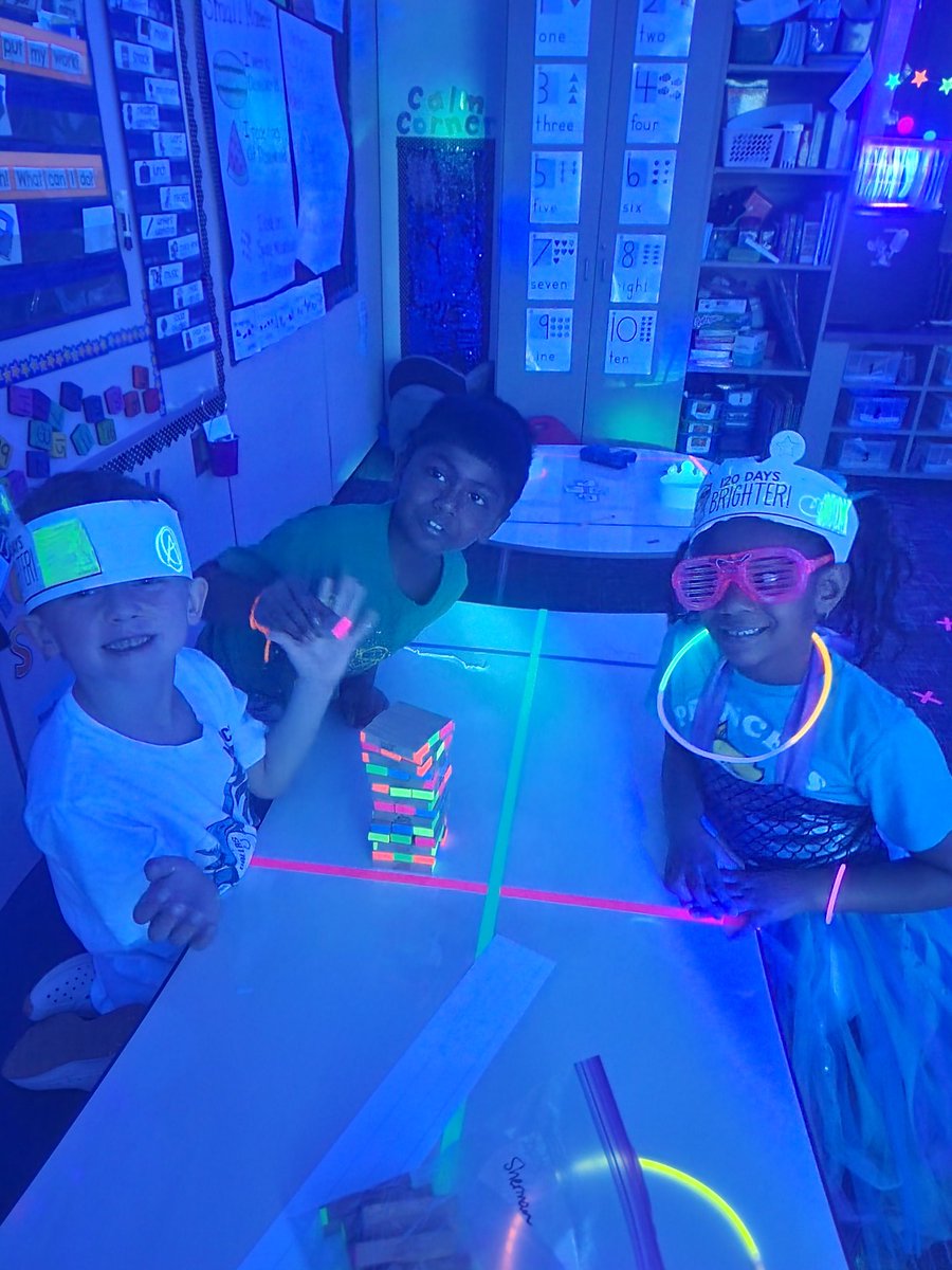 mrsfordin1st's tweet photo. Glowing crazy for the 120th day of school! @SpearsElem https://t.co/Y44C5vR1Cn