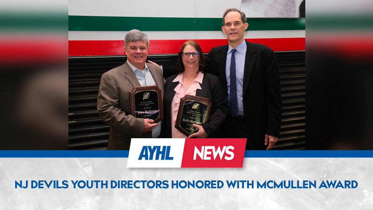 John and Kelly DiNorcia were awarded the Dr. John J. McMullen Service Award at the NJ Devils game against the Tampa Bay Lightning Sunday afternoon. The pair has been leading the New Jersey Devils Youth Hockey Club for over two decades Read more ➡️ bit.ly/48zK2mH