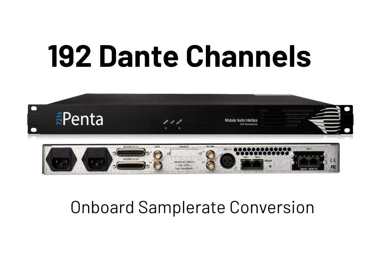 NTP_Technology's tweet image. Penta 721s-DNT doesn't take up a lot of rack space, but don't be mistaken - it's a Dante AoIP powerhouse! 💪
You get 192 Dante channels, and you can even convert samplerate internally. 😃
Penta 721s-DNT: bit.ly/3OYXU2S
#ntptechnology #dantespokenhere #penta721s