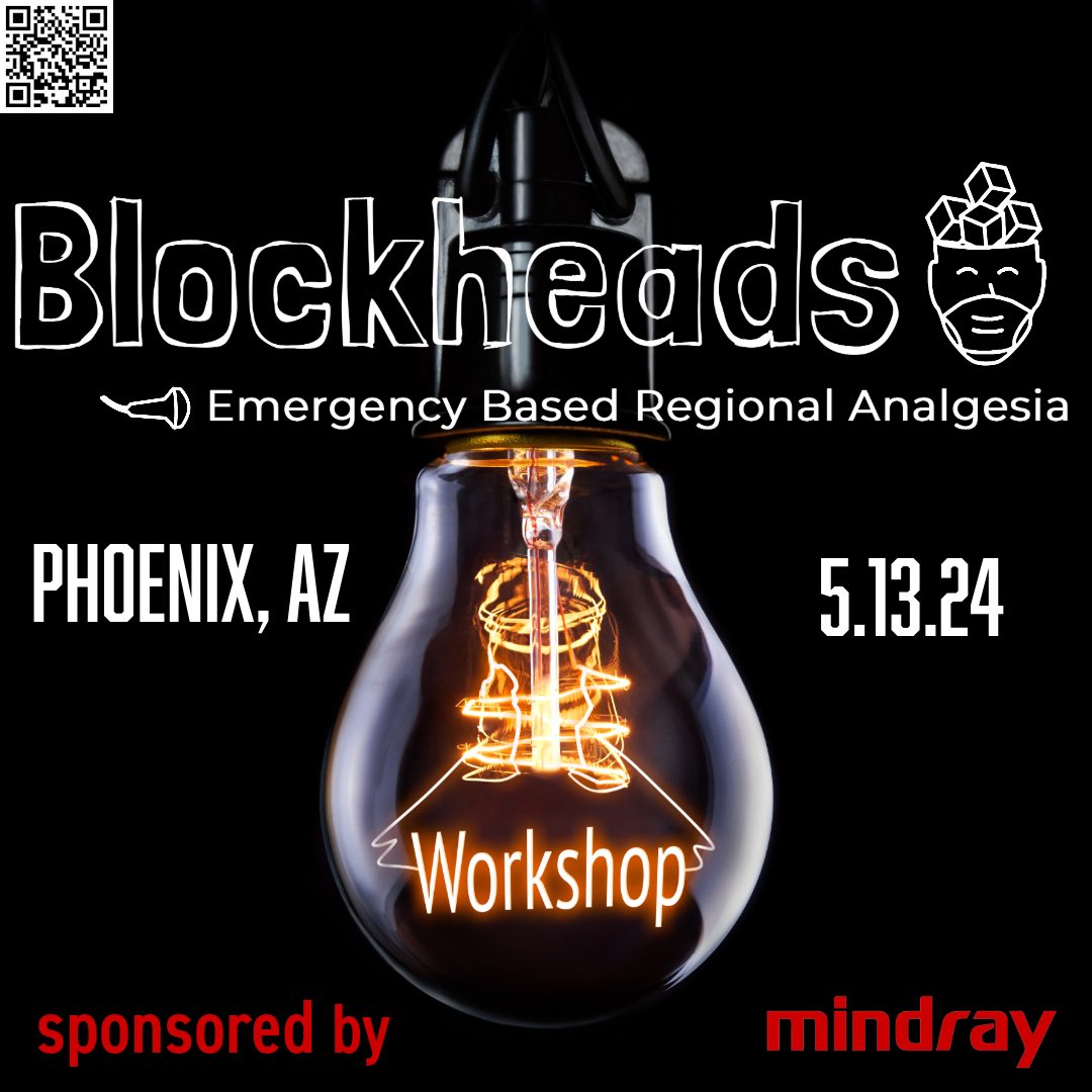Rob Farrow (@robfarrow_2) on Twitter photo Course Registration is Now Live!!
Join us for an awesome hands-on workshop, covering high-yield regional analgesic techniques!
QR code to link or visit blockheads-em.com
<a href="/NagdevArun/">Arun Nagdev</a> <a href="/DanMirsch/">Dan Mirsch</a> <a href="/BlockHeads21G/">BlockHeads</a> <a href="/judylin422/">Judy Lin</a> <a href="/TomJelic/">Tom Jelic</a> Course Registration is Now Live!!
Join us for an awesome hands-on workshop, covering high-yield regional analgesic techniques!
QR code to link or visit blockheads-em.com
<a href="/NagdevArun/">Arun Nagdev</a> <a href="/DanMirsch/">Dan Mirsch</a> <a href="/BlockHeads21G/">BlockHeads</a> <a href="/judylin422/">Judy Lin</a> <a href="/TomJelic/">Tom Jelic</a>