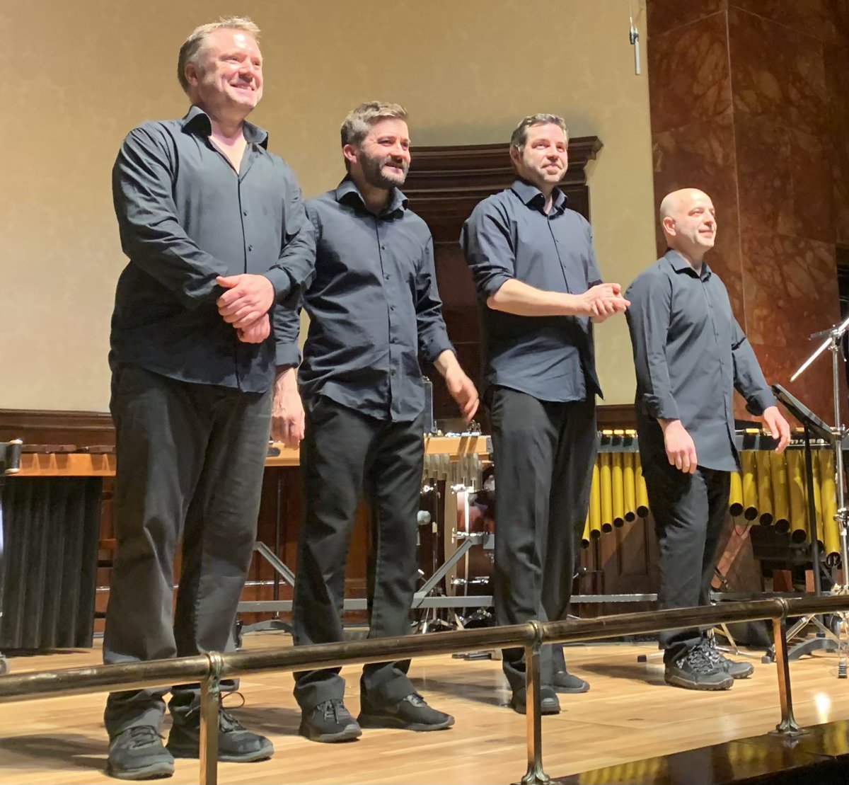 Fabulous concert tonight @wigmore_hall by @colincurrieperc @ @ColinCurrieGrp – rhythmically & colourfully rewarding, of course, but also much more. New-ish music by Reich (naturally), @freyawaleycohen (lovely premiere for kitchenware etc) & Andy Akiho (watch this space!).