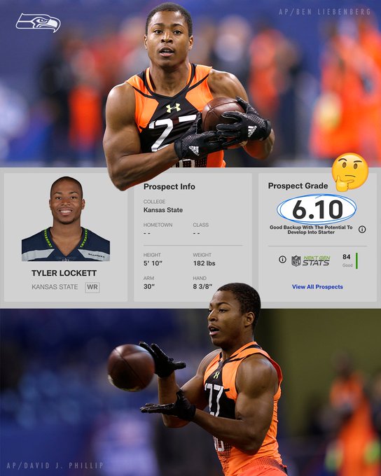 Tyler Lockett's NFL Combine prospect grade was a 6.10 - 