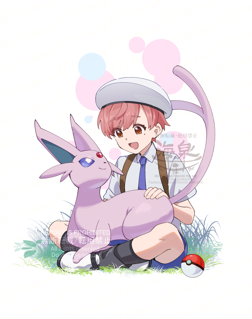 florian (pokemon) pokemon (creature) 1boy male focus hat socks shirt smile  illustration images