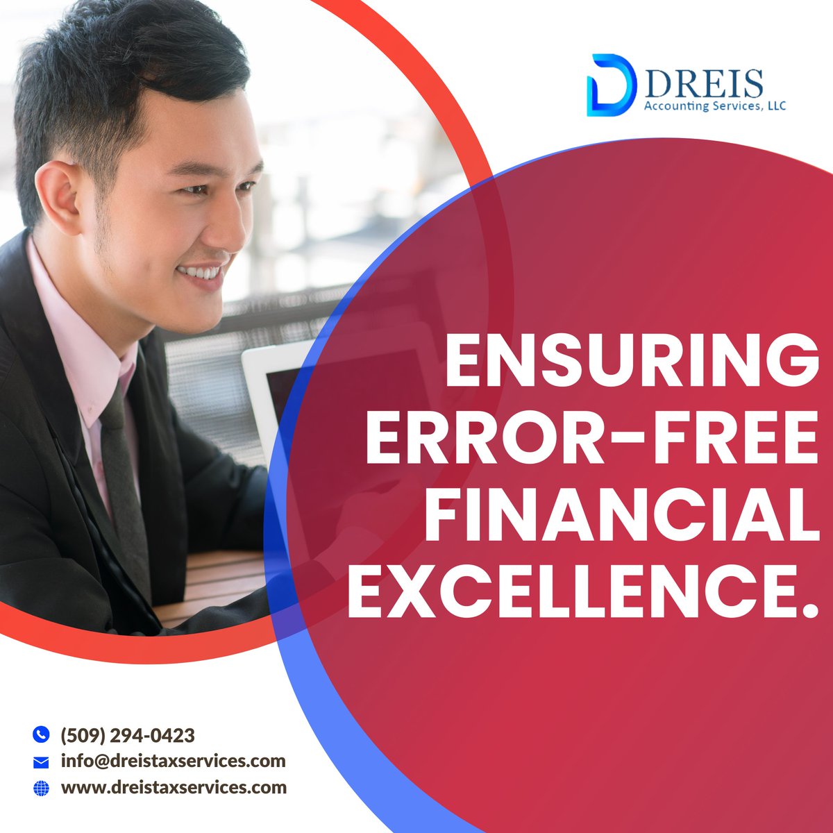 dreisaccounting's tweet image. Guaranteeing flawless financial excellence. Your numbers, our precision. Elevate your financial journey with confidence. 💼📊 

Learn more! Visit us at dreistaxservices.com
#FinancialExcellence #ErrorFreeAccounting #NumbersYouCanTrust