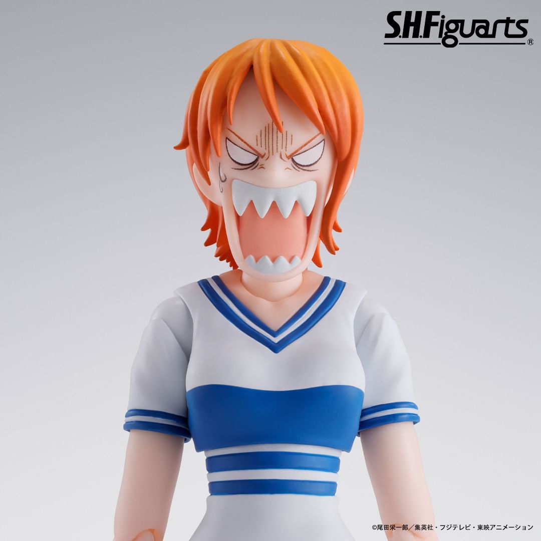 TamashiiNations's tweet image. S.H.Figuarts is releasing a brand new model of NAMI -ROMANCE DAWN- as she first appears in the anime series ONE PIECE!  Includes her staff, a treasure chest, &amp;amp; parts for MONKEY.D.LUFFY -ROMANCE DAWN- *sold separately.

More info soon!

#nami #onepiece #shfiguarts #tamashiinations