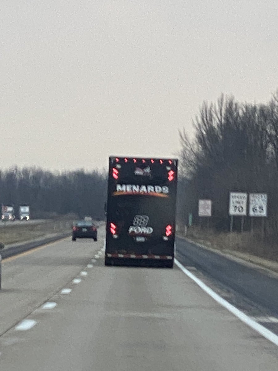 Spotted southbound I69 near Gas City, Indiana pretty cool to see <a href="/Matt_Crafton/">Matt Crafton</a>  hauler ! <a href="/ThorSportRacing/">ThorSport Racing</a> did you guys get lost on the way back from Atlanta? <a href="/Menards/">Menards</a> <a href="/NASCAR_Trucks/">NASCAR CRAFTSMAN Trucks</a>