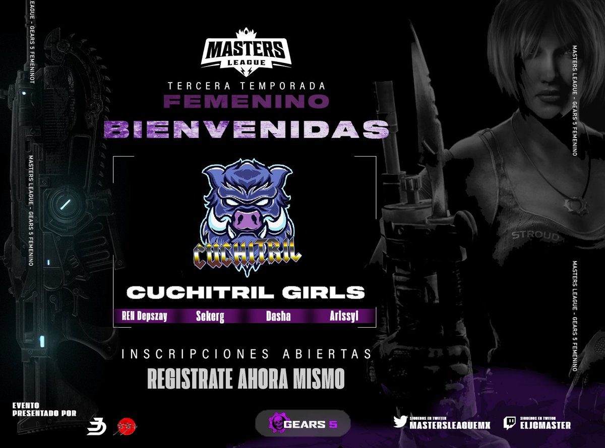 Las Noticias no paran!!🤩
Bienvenidas ✨👑
Con todo! <a href="/EScuchitril/">Cuchitril</a>  🫡

<a href="/Depszay/">Jenn 🎠</a>
<a href="/_Dasha_J/">Dacha ♡</a>
<a href="/Arissyi/">Aris 🫧</a>
<a href="/Sekerg_/">Sekerg</a>

#eSports #Gears5