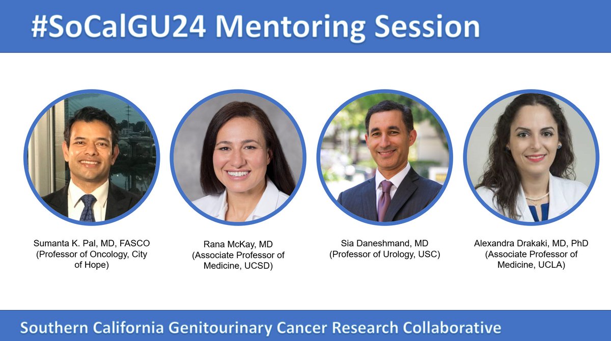 Registration is FULL for #SoCalGU24 (ping me if you had issues w registration)! One element of the meeting I am particularly excited about is the lunchtime mentoring session - I see lots of fellows & trainees on the roster who I am keen on meeting; grateful to @DrRanaMcKay…