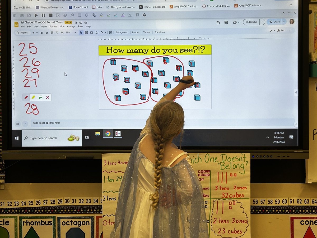 Elsa casting her math magic on us today in first grade <a href="/RivertonElem/">Riverton Elementary School</a>