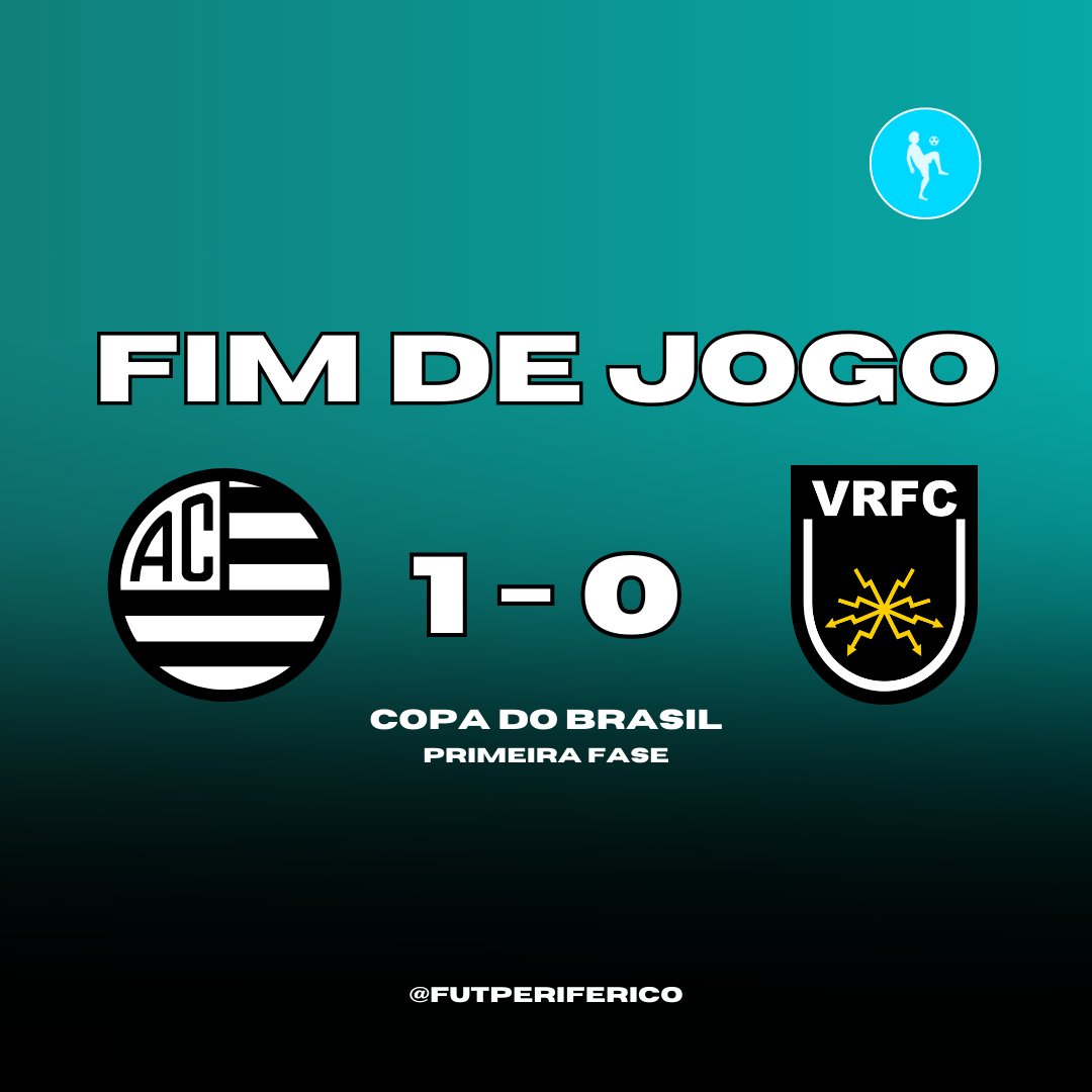 FIM DE JOGO

O Athletic Club vence o Volta Redonda por 1 a 0 e se classifica para a próxima fase da Copa do Brasil.

#FutebolPeriférico #CopaDoBrasil2024 #EuSouVoltaço #GiganteDeAço