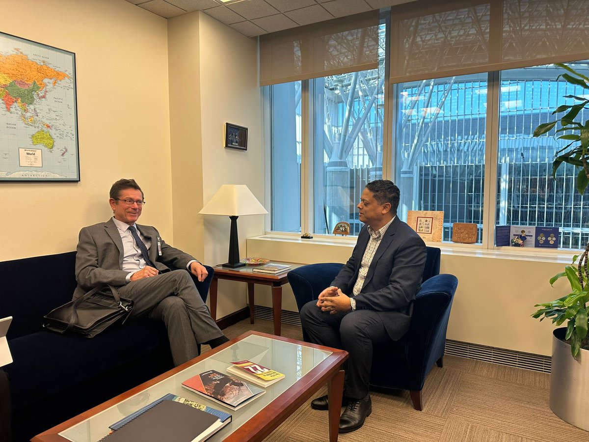 A delightful and inspiring meeting with Mr. Ivan Simonovic, UN Croatian Ambassador on how to strengthen cooperation between @WorldBank and @UN and work better for greater impact on country and people level. We both agreed that this constructive conversation is ‘to be continued’.