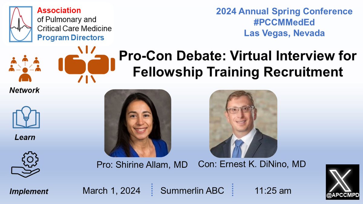 Put your 🥊🥊 on! #APCCMPD2024 will feature a pro-con debate on Virtual Interviews for Fellowship Training Recruitment! Which side are you on? Share ⬇️⬇️⬇️ #PCCMMedEd #MedEd #PCCM #CCM #Fellowshipmatch