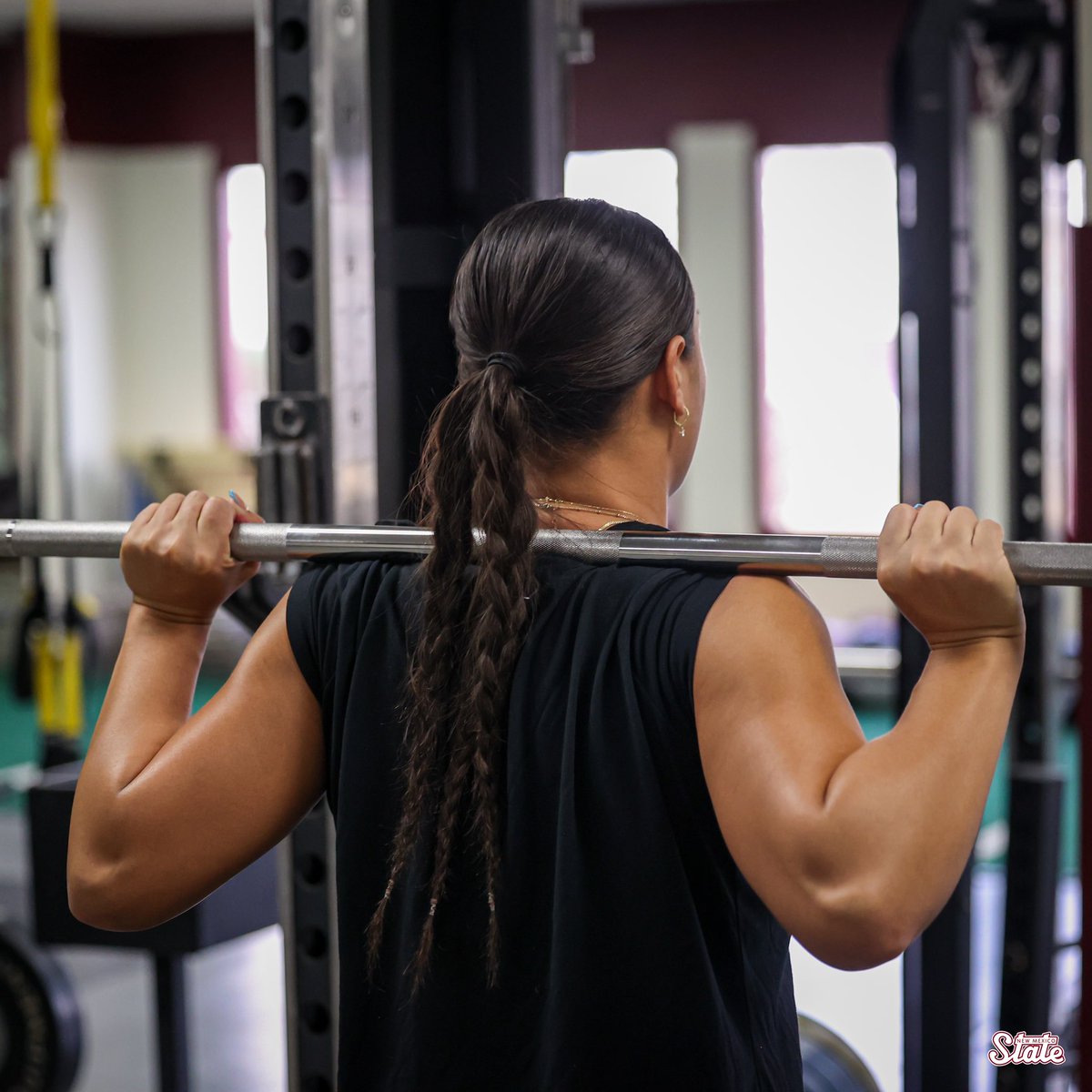NMStateWSOC's tweet image. Pumping iron to sharpen our steel⛓️

#AggieUp