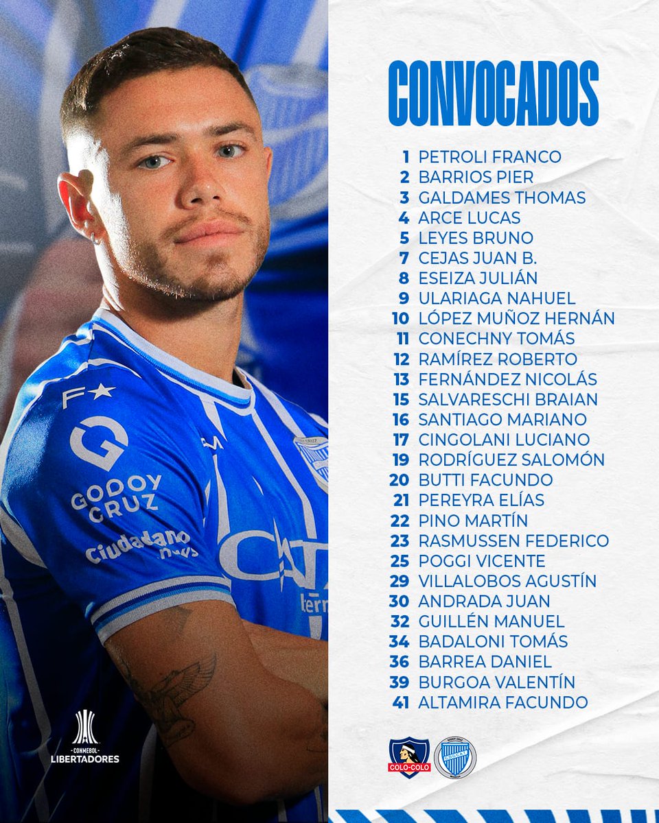 📋 Los jugadores elegidos por Daniel Oldrá para el partido ante Colo Colo por la Copa CONMEBOL Libertadores 2024 💪

#VamosTomba 💙🤍