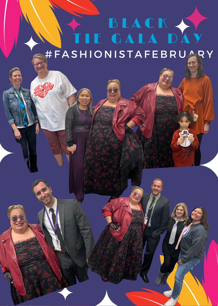 BelindaMCermola's tweet photo. Nothing short of fantastic today at @SullyES_LCPS for our βBlack Tie Gala Dayβ! K teachers and TAβs all wore ties or bow ties πππ and suits and gowns were worn and we all had a FAB time. It was adult cuteness overload ππ©΅
#SullyRocks #SullyFashionistas
#FashionistaFebruary https://t.co/gRPzKS2zH6