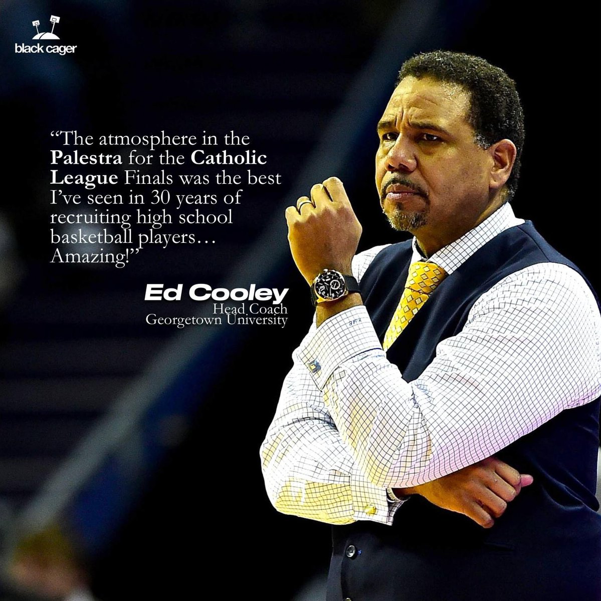 MikeThreeswyk's tweet photo. As an add on to this post last night when I said and eluded to Philadelphia HS hoops is second to none, I see this quote from Coach Cooley (via Black Cager) who was there watching his prized recruit. https://t.co/0Z5zInE3O6
