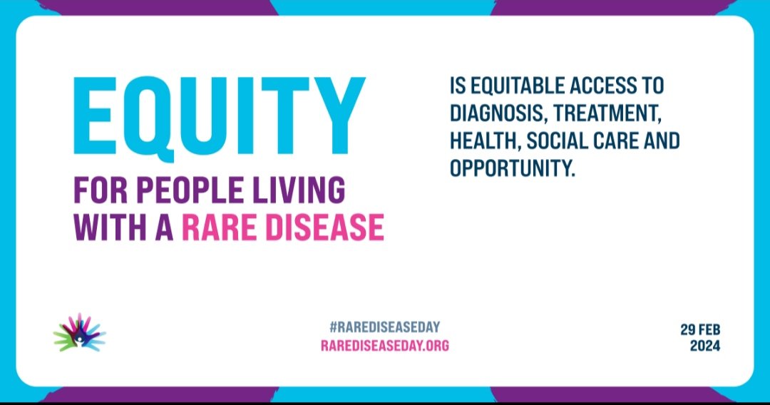 It's #RareDiseaseDay tomorrow - a day to think about all of those living with rare diseases. Their families and loved ones. Those caring for them.
We have one simple ask - EQUITY!