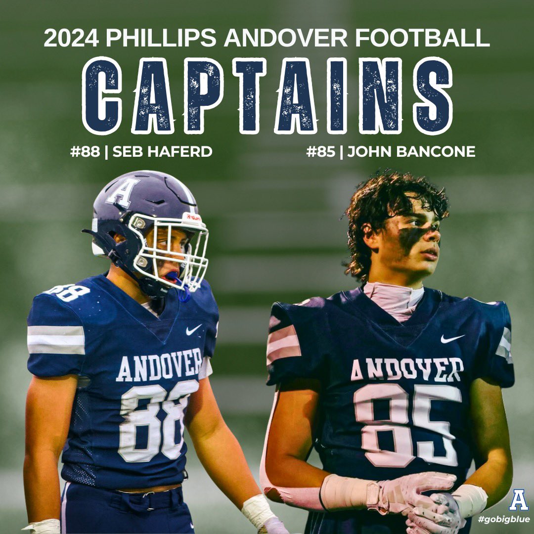 Grateful to be named captain for next years Andover Football by my coaches and team. Looking forward to a great senior season.