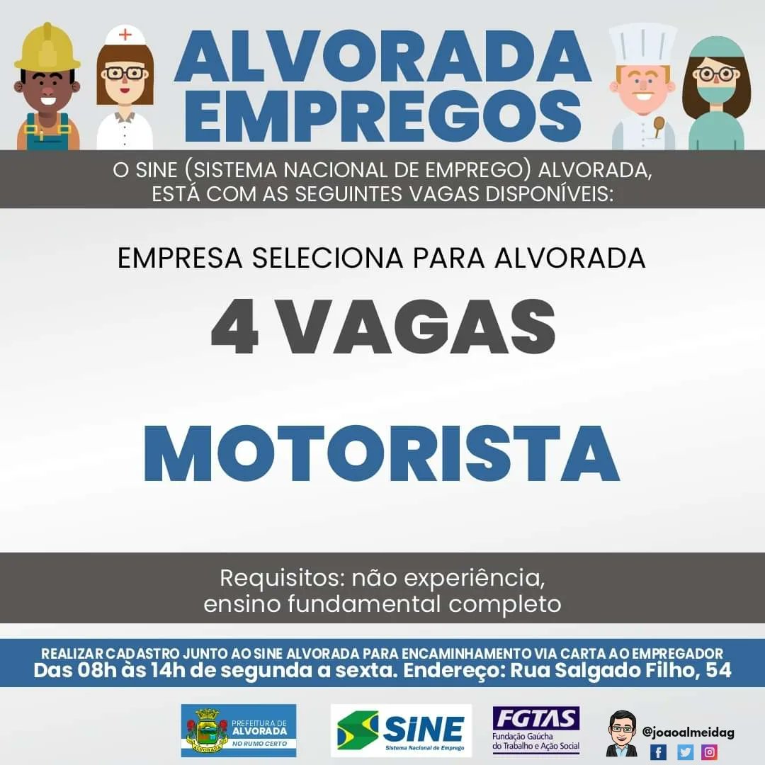 Joaoalmeidag's tweet image. UTILIDADE PÚBLICA
Vaga na SINE ALVORADA
✓ DIVERSAS VAGAS
LOCAL: ALVORADA 
Maiores informações nos cards🍀
Boa sorte🍀
@joaoalmeidag
