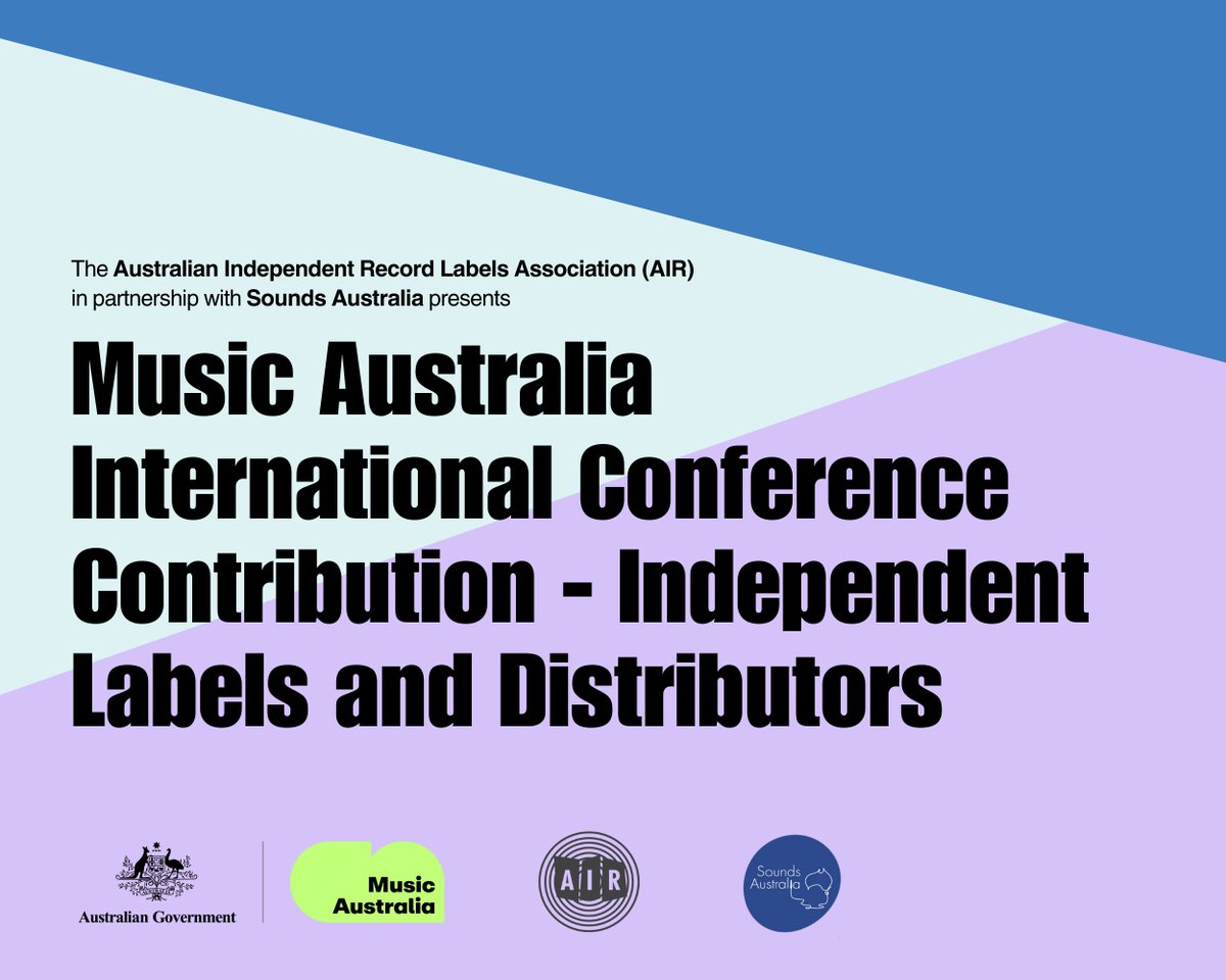 AIR in partnership with @SoundsAustralia is thrilled to present the Music Australia International Conference Contribution - Independent Labels and Distributors program. For full program details and to apply please visit air.org.au/maicc @creative_gov_au