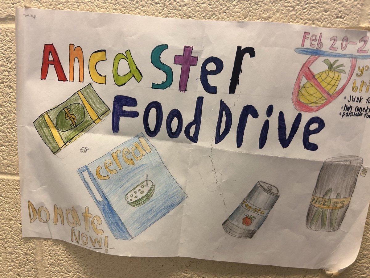 ancastermeadow's tweet photo. Tomorrow is the final day for our food drive donations. Thank you! Mrs.Adkin’s Grade 5s have done a wonderful job spreading the word! https://t.co/SrHpIiXS2p