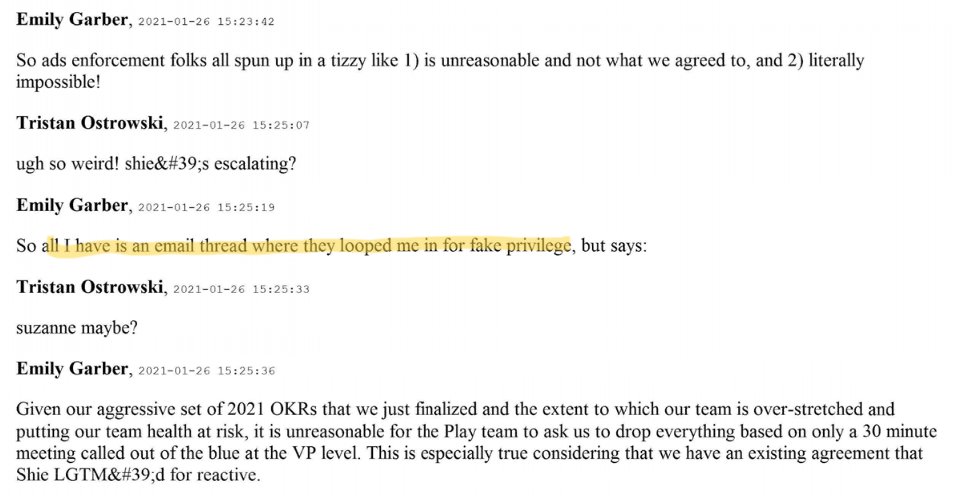 This is pretty damning. Google had a practice of illegally preventing disclosure of business records in the Justice Department's monopoly case by looping in counsel for 'fake privilege.' #USvGoogle