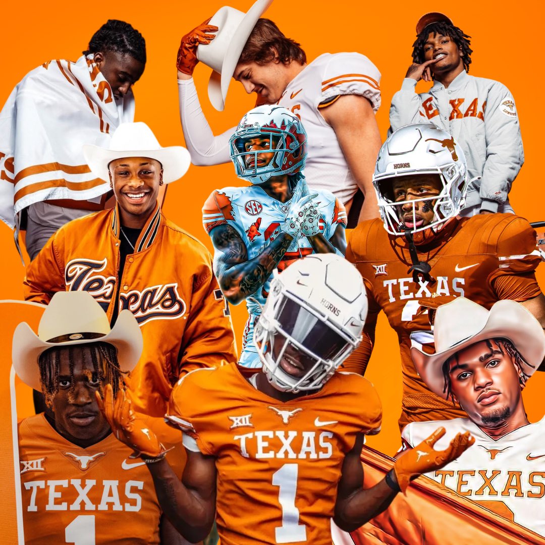 OneStopHorns's tweet photo. The 2024 Texas WR Room’s average 40 yard dash time is a 4.372 😳

• Ryan Niblett - 4.29
• Parker Livingstone - 4.30
• Isaiah Bond - 4.30 
• Johntay Cook - 4.35
• Freddi Dubose Jr. - 4.37
• Ryan Wingo - 4.39
• Matthew Golden - 4.40
• Deandre Moore Jr. - 4.42
• Aaron Butler - 4.45
• Silas Bolden - 4.45

Name a faster WR room in the country… I’ll wait 🔥

(All times received from various recruiting sites)