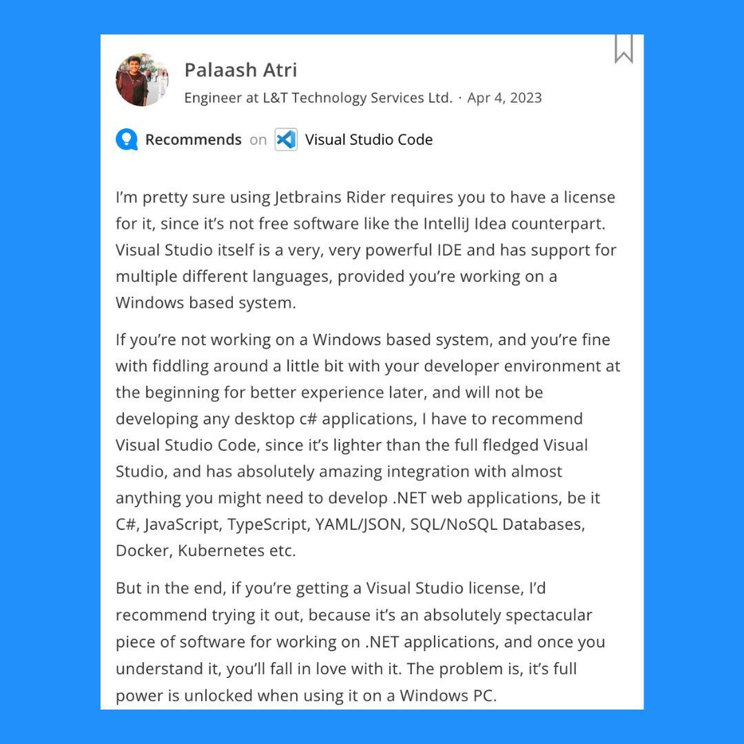 stackshareio's tweet image. Advice from Palaash 

#StackAdvice: @code

🔗 buff.ly/442X2Qz