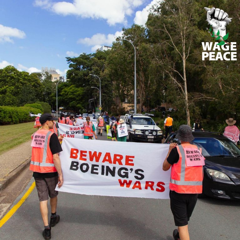 Media Release
BOEING is a major beneficiary I'd the genocide. Boeing is making JDAM bomb wing kits, developed by UQ, at Ferra in Brisbane. The brightest minds should engineer for earth care not warfare. 

BoeingOutofUQ 
Weapons companies out of our schools. #DemilitariseEducation