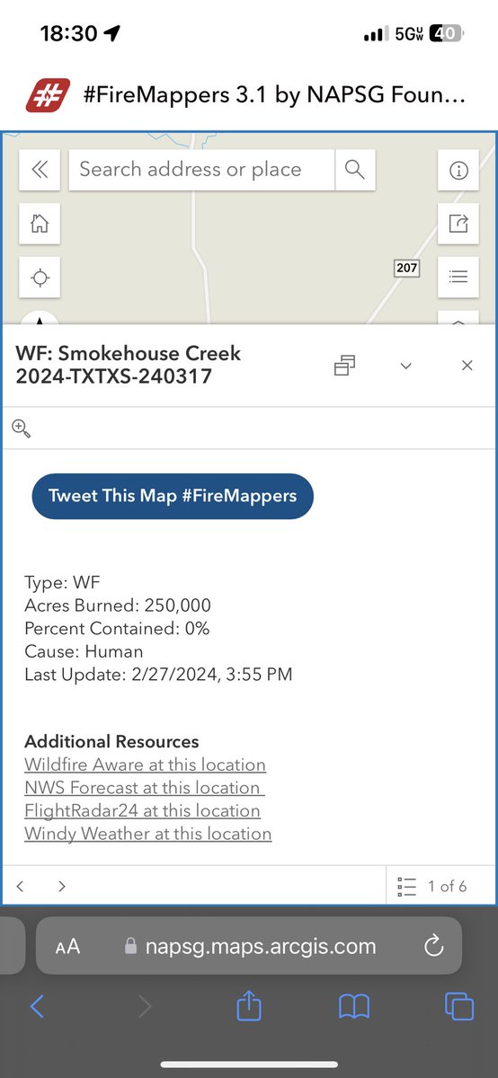 Wildfire Maps for - #SmokehouseCreekFire #WindyDeuceFire and more 

Zoom in for more details click on fire points for links. @watchdutyapp also active in TX now as well. 

Map Link: napsg.maps.arcgis.com/apps/instant/m…