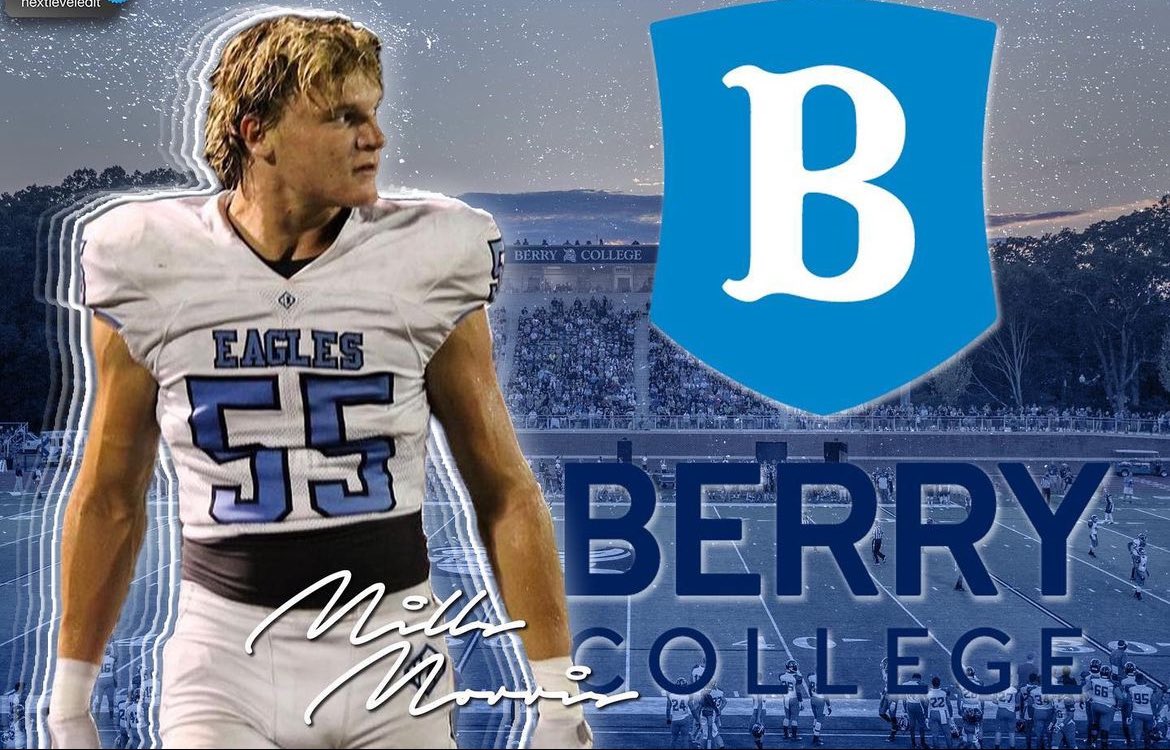 North Cobb Christian Football (@ncceaglesfb) on Twitter photo Big time part of what we were able to accomplish this year!
<a href="/MillsMORRIS12/">Mills Morris</a> will be continuing his football career at <a href="/BerryFootball/">Berry Football</a> in the fall.
We are proud of you Mills and excited to see you continue getting after opponents at the next level. Big time part of what we were able to accomplish this year!
<a href="/MillsMORRIS12/">Mills Morris</a> will be continuing his football career at <a href="/BerryFootball/">Berry Football</a> in the fall.
We are proud of you Mills and excited to see you continue getting after opponents at the next level.
