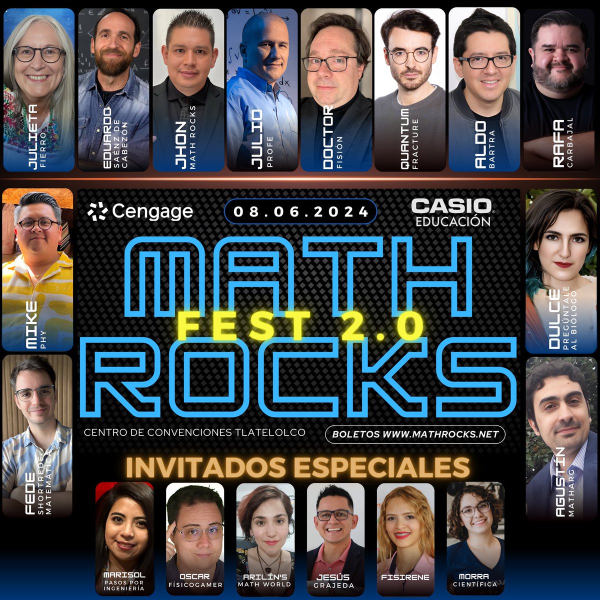 Épico lo que le MAth Rocks Fest 2.0 será <a href="/edusadeci/">Eduardo Sáenz de Cabezón</a> <a href="/Fierro16Julieta/">Julieta Fierro</a> <a href="/julioprofenet/">Julio Ríos</a> <a href="/doctorfision/">Doctor Fisión</a> <a href="/QuantumFracture/">Crespo</a> <a href="/ldobartra/">Aldo Bartra 🏳️</a> <a href="/SoyRafaCarbajal/">Rafa Carbajal</a> <a href="/elmikephy/">Mikephy</a> <a href="/Shortredemath/">Federico Shortrede</a> <a href="/askthebiologo/">Pregúntale al biólogo</a> <a href="/ElFisicoGamer/">El Físico Gamer</a> <a href="/MateConGrajeda/">MateYisus</a> @morracientifica <a href="/canalmatharg/">Matharg</a>  PREVENTA inicia 1 de marzo