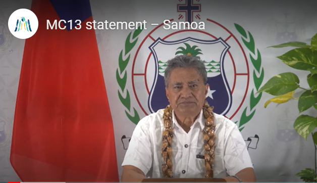 ForumSEC's tweet photo. #WTOMC13AbuDhabi voices:  

..."the disciplines should target the top largest subsidizers who are the cause of the problem, while including exemptions for Least Developed Countries." 

#Samoa Trade Min. Lamositele wants fair outcomes at MC13

See https://t.co/BZUEzu5VSn

#OCOF https://t.co/qzu3PcAxN8