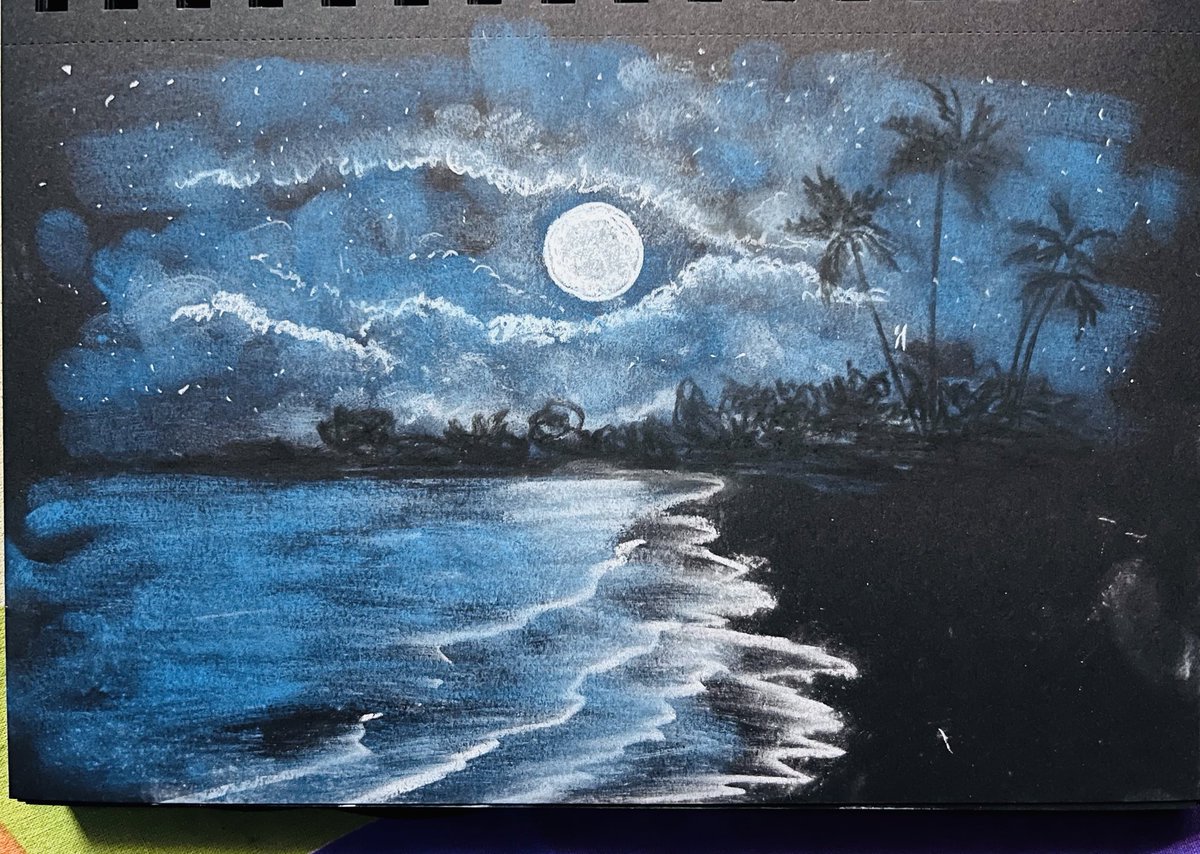 sciphi_Ananya's tweet photo. Have shared some day-evening shades of #landscape scenary,tried some new dimension in #pastel art which is the "Night Landscape". #youtube is my biggest learning hub for #painting and #colouring . Moonshine effect in #night #scenaries have just mesmerized me #hobbies #phdlife https://t.co/jKWV50pxP0