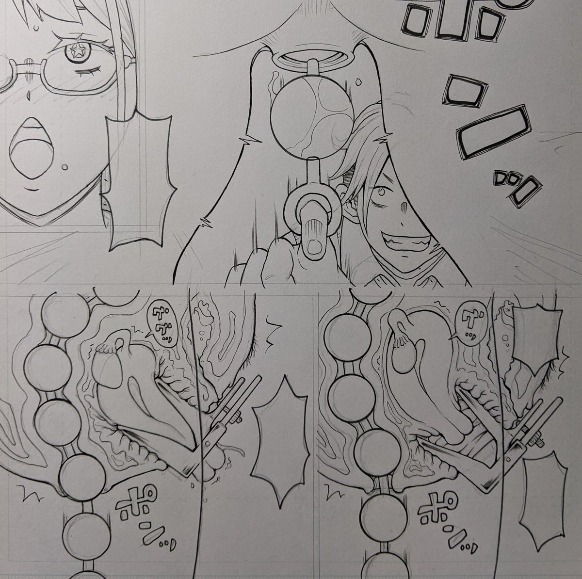 アナルパールと断面。 