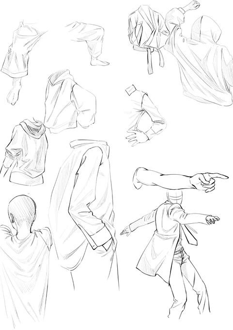 服のシワの研究

#模写 