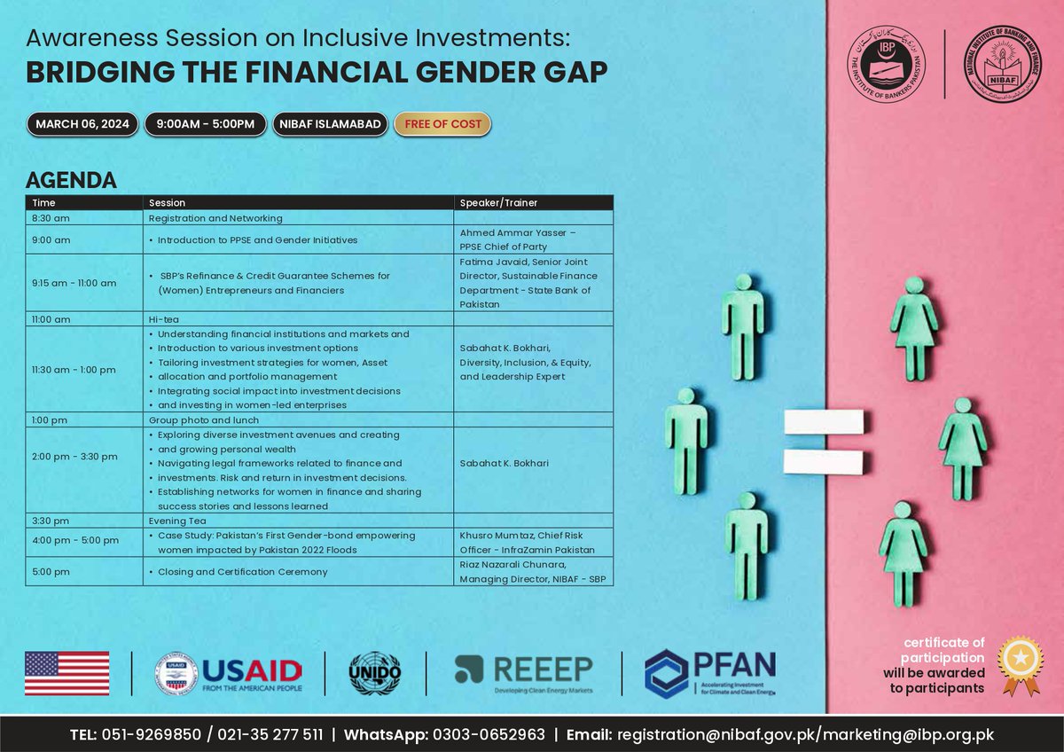 The Institute of Bankers Pakistan (@ibponline) on Twitter photo The IBP & NIBAF is announcing an"๐๐ฐ๐๐ซ๐๐ง๐๐ฌ๐ฌ ๐๐๐ฌ๐ฌ๐ข๐จ๐ง ๐จ๐ง ๐๐ง๐๐ฅ๐ฎ๐ฌ๐ข๐ฏ๐ ๐๐ง๐ฏ๐๐ฌ๐ญ๐ฆ๐๐ง๐ญ๐ฌ: ๐๐ซ๐ข๐๐ ๐ข๐ง๐ ๐ญ๐ก๐ ๐
๐ข๐ง๐๐ง๐๐ข๐๐ฅ ๐๐๐ง๐๐๐ซ ๐๐๐ฉ" as per the following details:-
Date/ Day: 06 March, 2024 (Wednesday) The IBP & NIBAF is announcing an"๐๐ฐ๐๐ซ๐๐ง๐๐ฌ๐ฌ ๐๐๐ฌ๐ฌ๐ข๐จ๐ง ๐จ๐ง ๐๐ง๐๐ฅ๐ฎ๐ฌ๐ข๐ฏ๐ ๐๐ง๐ฏ๐๐ฌ๐ญ๐ฆ๐๐ง๐ญ๐ฌ: ๐๐ซ๐ข๐๐ ๐ข๐ง๐ ๐ญ๐ก๐ ๐
๐ข๐ง๐๐ง๐๐ข๐๐ฅ ๐๐๐ง๐๐๐ซ ๐๐๐ฉ" as per the following details:-
Date/ Day: 06 March, 2024 (Wednesday)