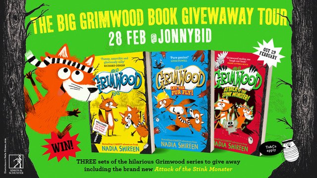 Delighted to be today's stop on #TheBigGrimwoodGiveawayTour. To win one of three sets of this hilarious series by @NadiaShireen, simply like and share this post by Wednesday 6th March, when the winners will be announced. Thank you <a href="/simonkids_UK/">Simon & Schuster Children's Books</a>! #giveaway