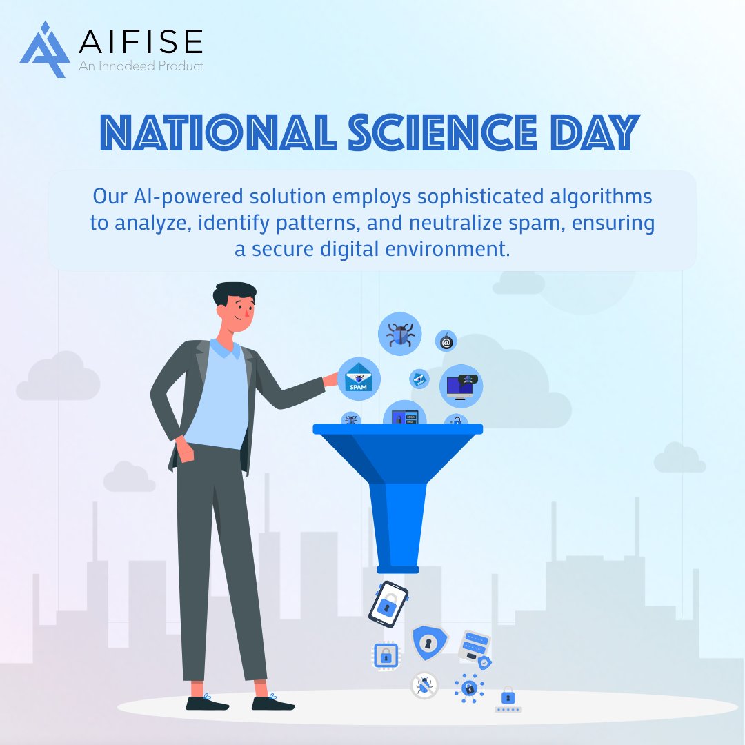 Innodeedsystems's tweet image. AIFISE celebrates National Science Day with our cutting-edge Spam Classifier.
AI analyzes & eliminates spam for a secure digital space.
Trust AIFISE for precision & seamless user experience.
#NationalScienceDay #AIFISE #SpamClassifier #AI