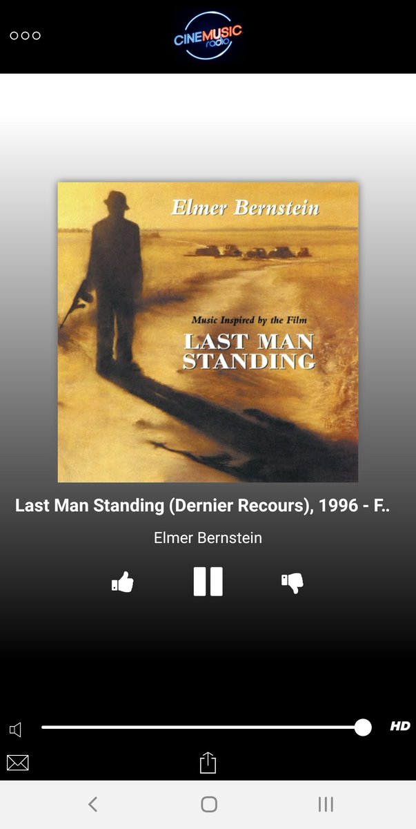 Cinemusic_Radio's tweet photo. Je suis en train d'écouter Elmer Bernstein - Last Man Standing (Dernier Recours), 1996 - Felina's Story sur l'application Android de CINEMUSIC Radio ! https://t.co/39vZDmdYsM #MusiqueDeFilm #MusiqueDeFilms #FilmMusic #DABplus https://t.co/bq7wKbylbT