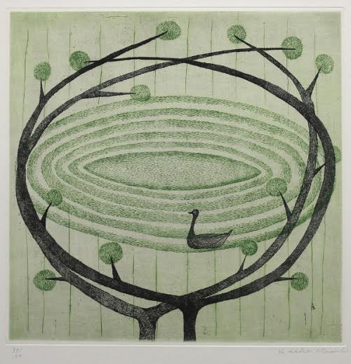 'Park', 1956 print by Japanese artist and poet Keiko Minami (1911-2004) #WomensArt