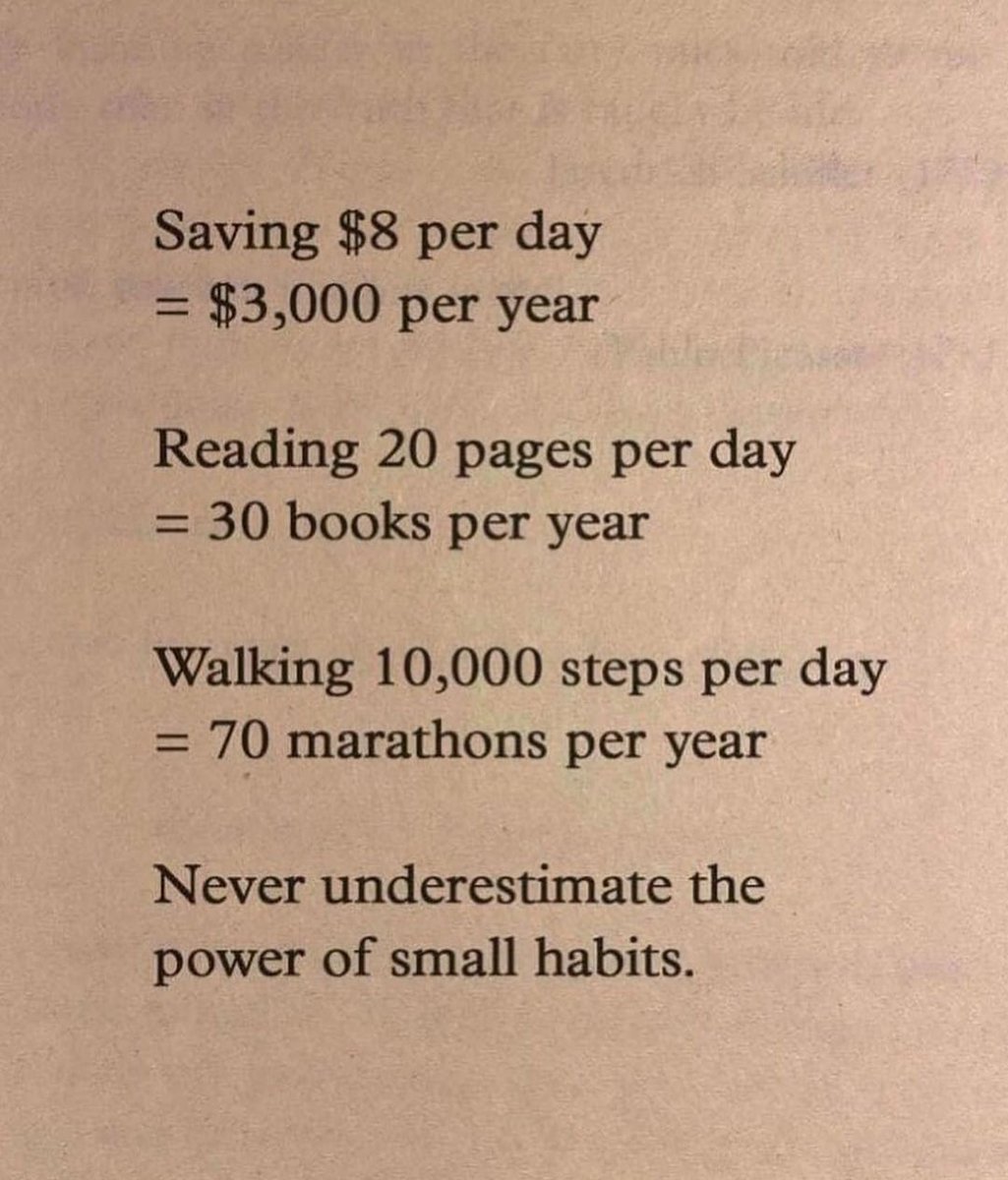 Never Underestimate the power of small habits.