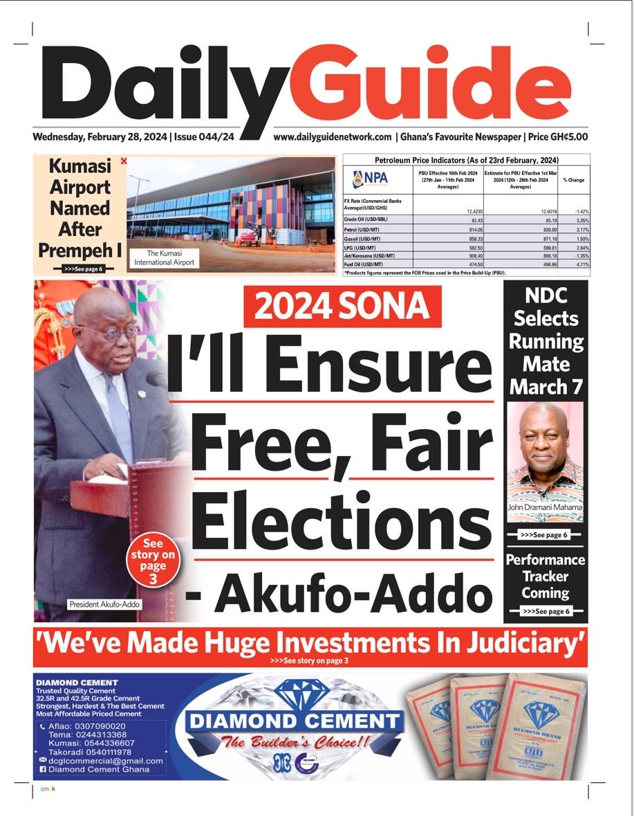 Today’s Newspaper front pages. What made the headlines???…

#ZedInTheMorning
#Zedfmgh
#SONA2024